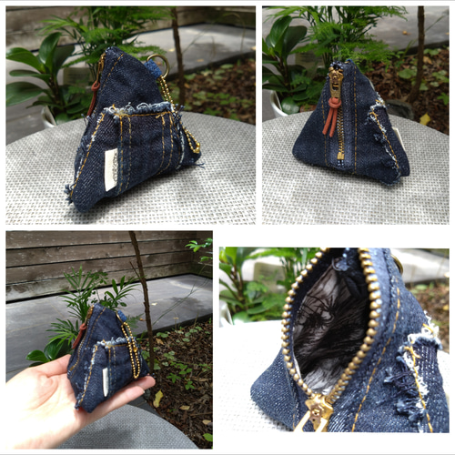 №738【DENIM✖️キルティング✨minnePouch付サイドポケット巾着ToteBAG