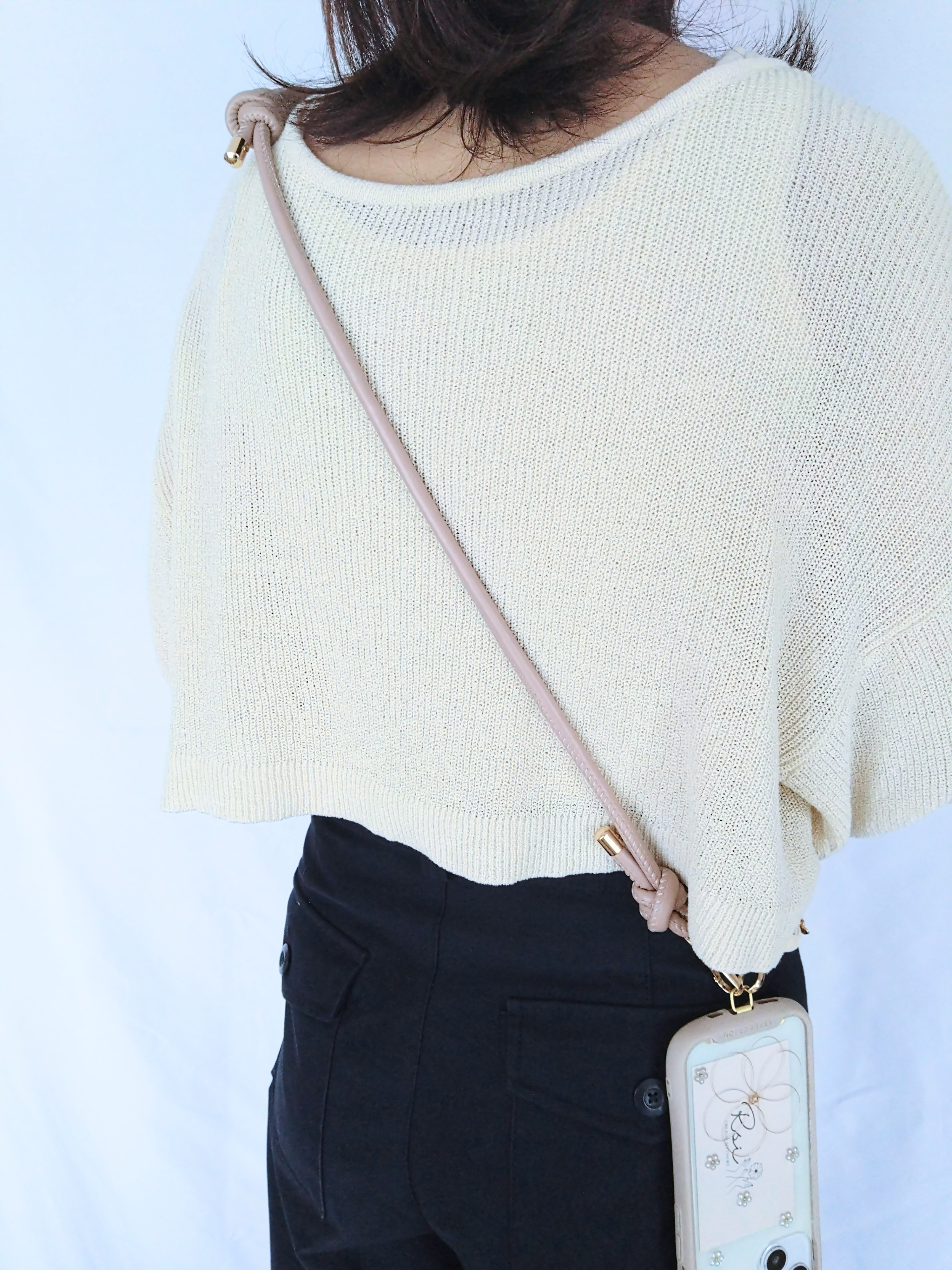 ワイヤーハートとパールのお花のiPhoneケース