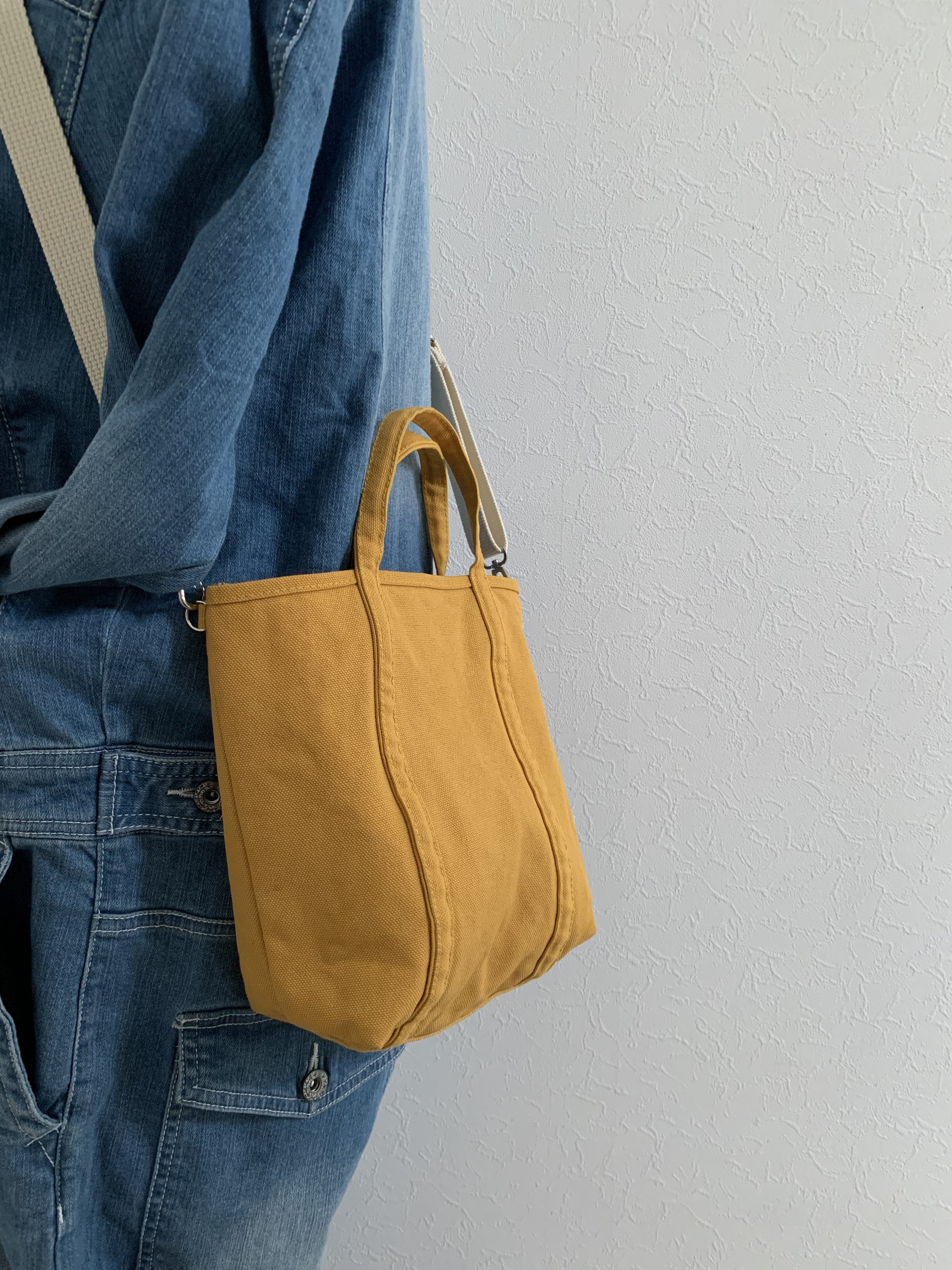 「pote」2way ショルダー帆布トート　キャメル　(S)