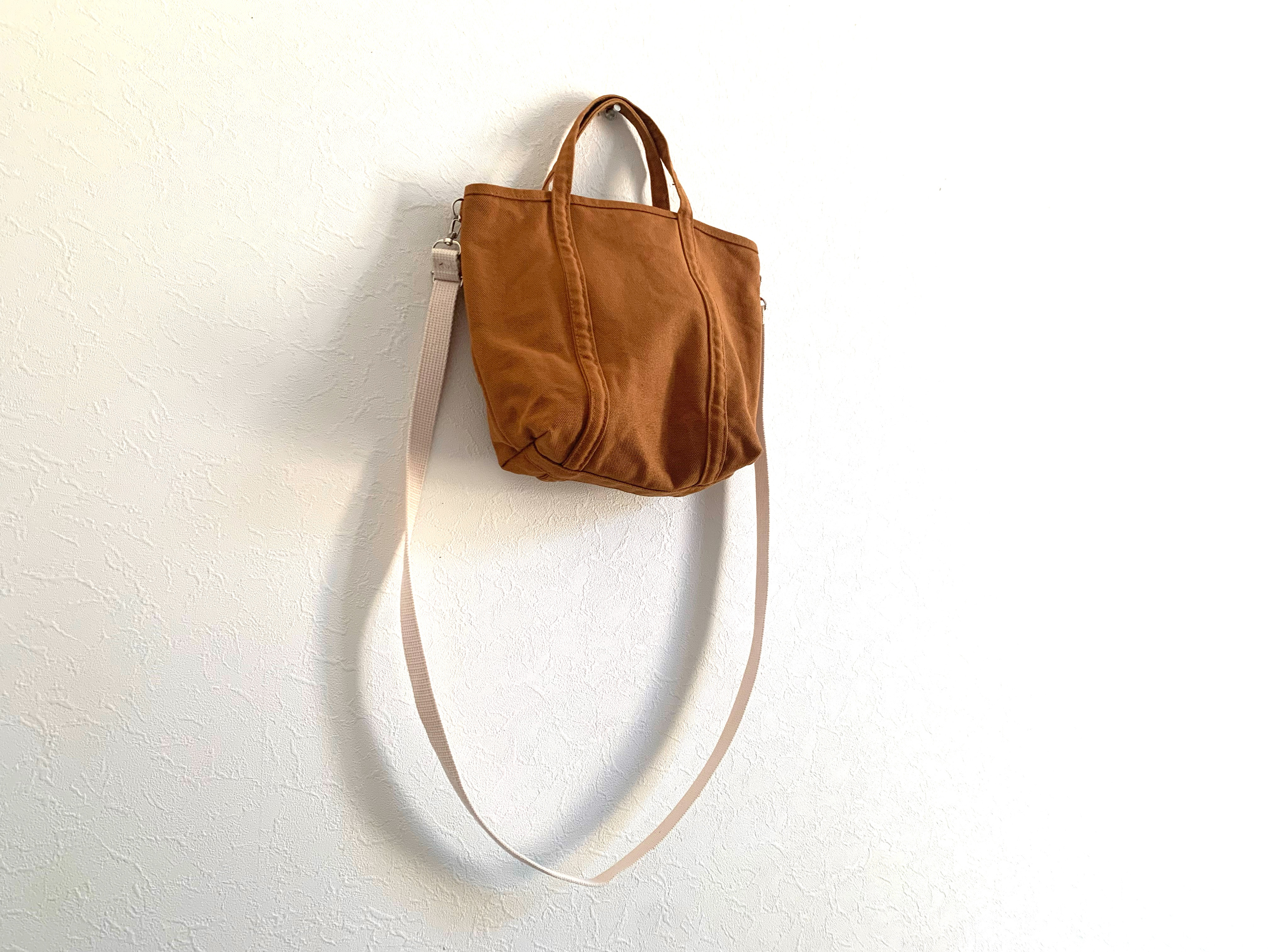 「pote」2way ショルダー帆布トート　キャメル　(S)