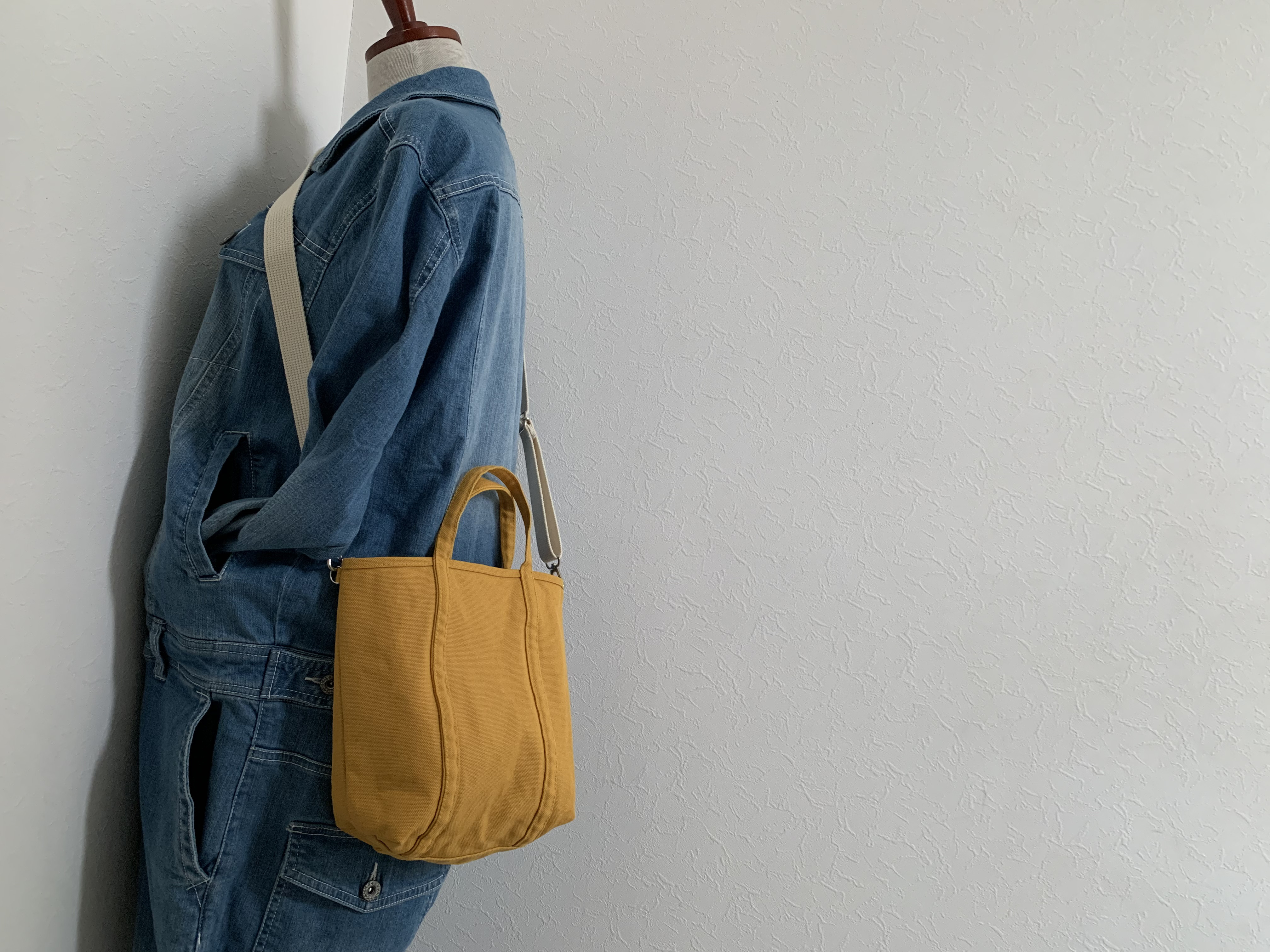 「pote」2way ショルダー帆布トート　キャメル　(S)