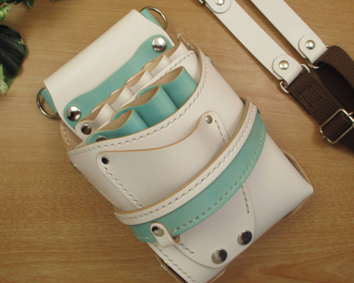 ホワイト＆カラフル　８丁差し　本革シザーケース　SCA-143/CWA ホワイト＆カラフル 8丁差し 本革シザーケース SCA-143/CWA - メルカリ