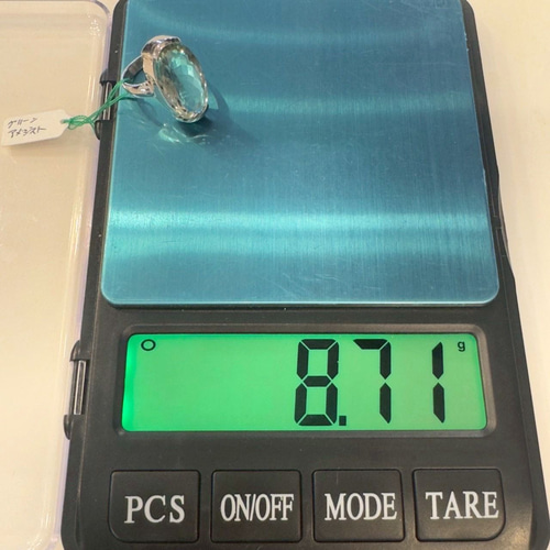 シルバーリング リング グリーンアメジスト 14号 天然石 シルバー925