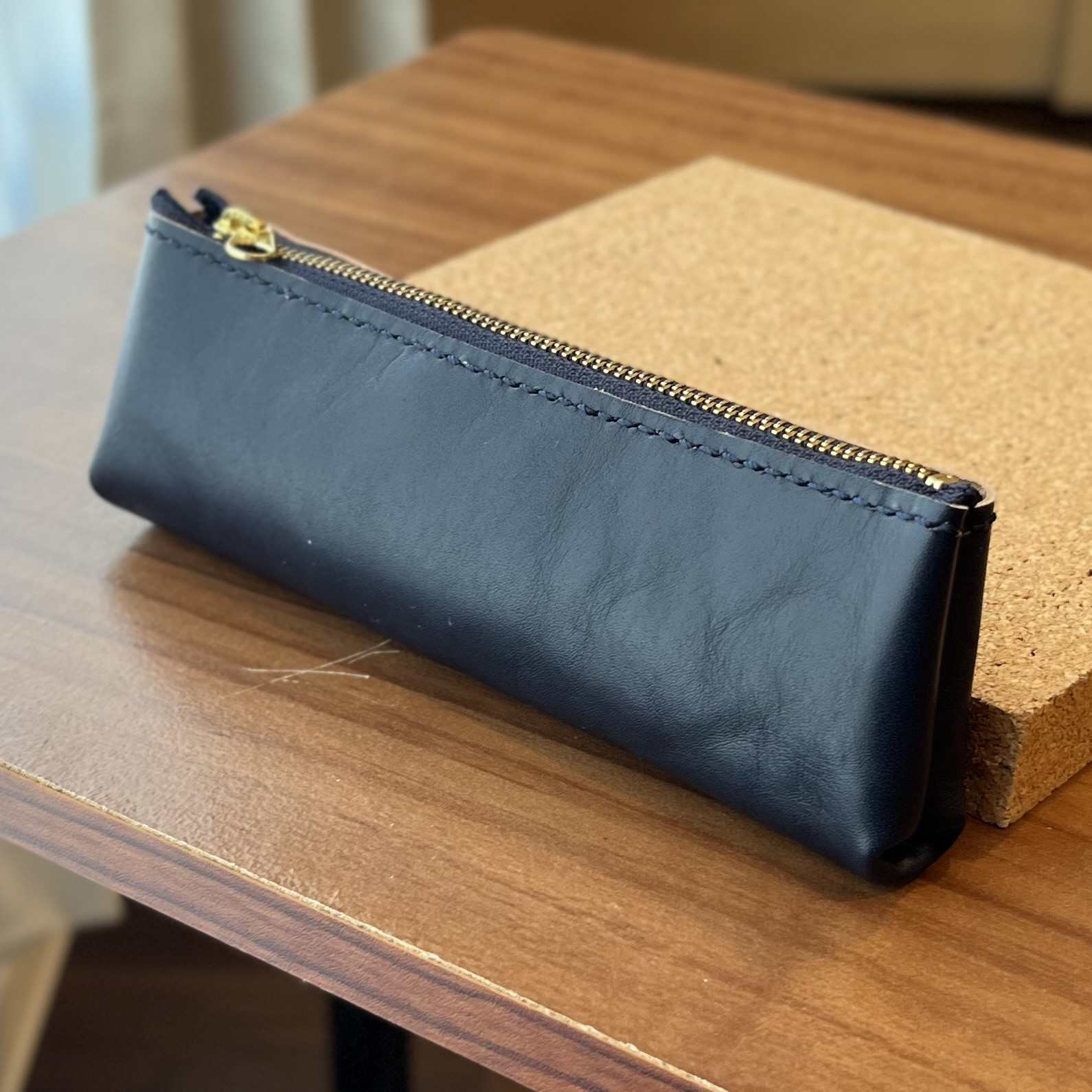 ma-maさまオーダーページ　ペンケース　ハンドメイド 本革ペンケース紺 ペンケース Amma lab. (あんまラボ) 通販 19465079
