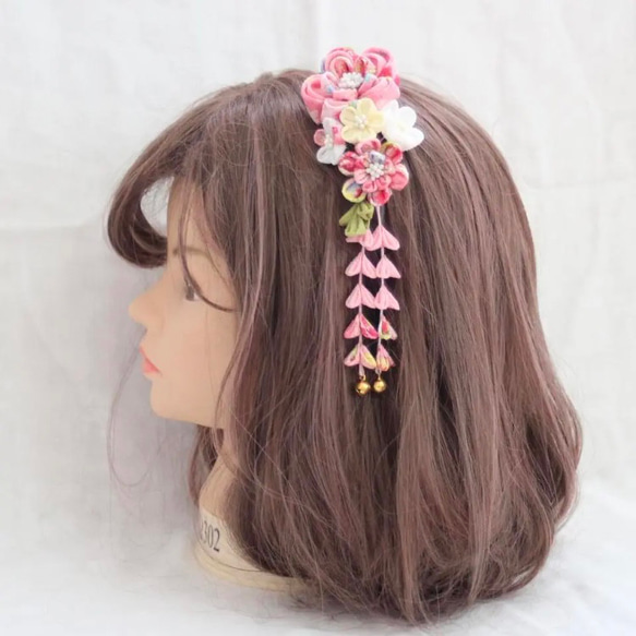 七五三 髪飾り♡ 7歳七五三 髪飾り 勝山4点セット 赤×白 七五三髪飾り 髪飾りセット