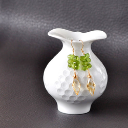 躍動の果実　14kgf/シトリンxペリドットピアス 1枚目の画像