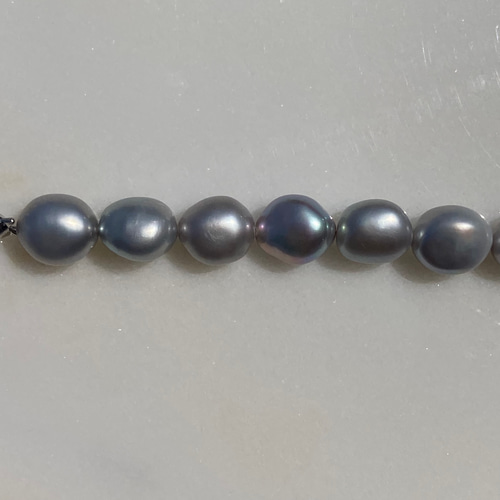 グレー バロック真珠ネックレス plus] バロックパールネックレス（グレー）| no.29 ステンレスアクセサリー