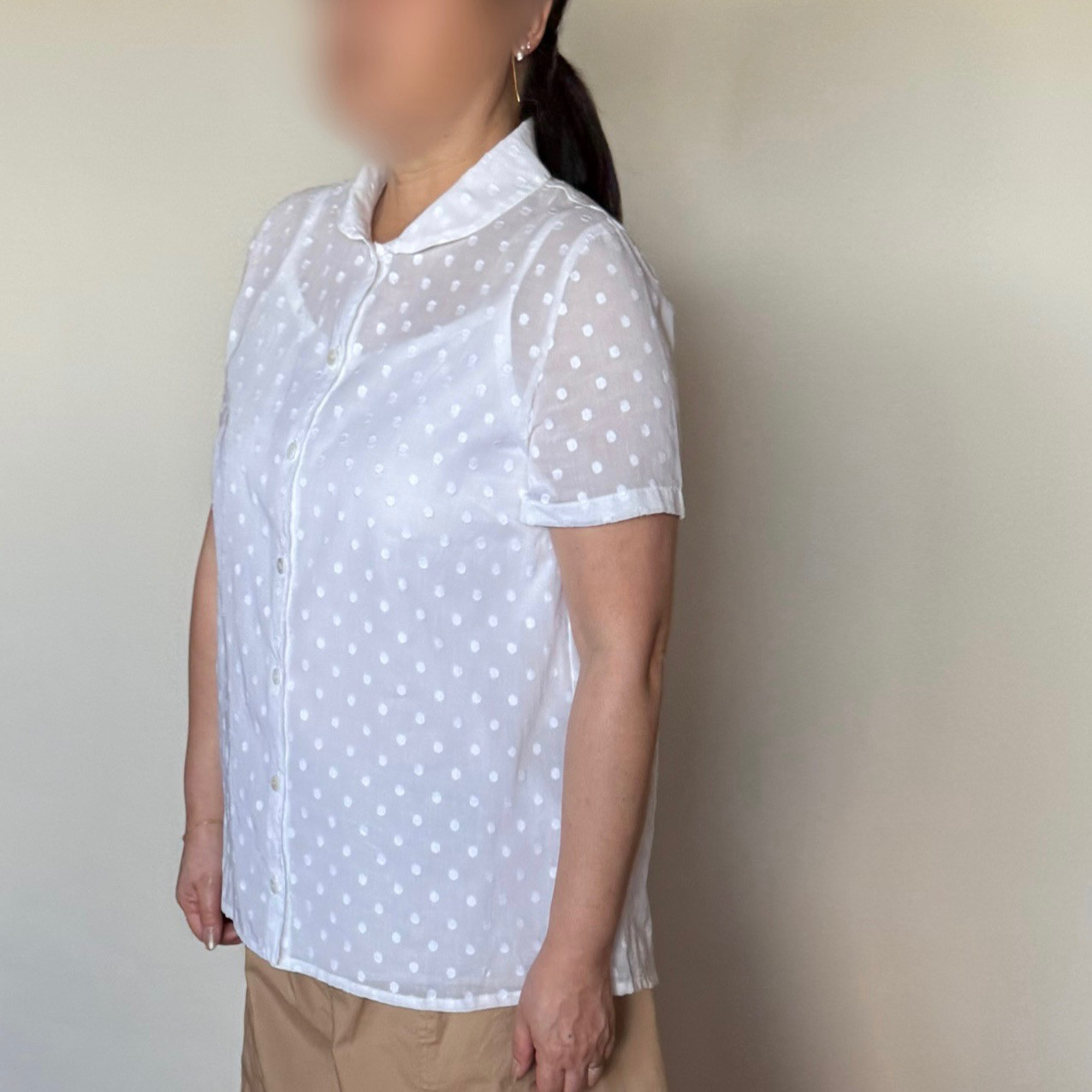 ボイル生地ドットブラウス　受注製作