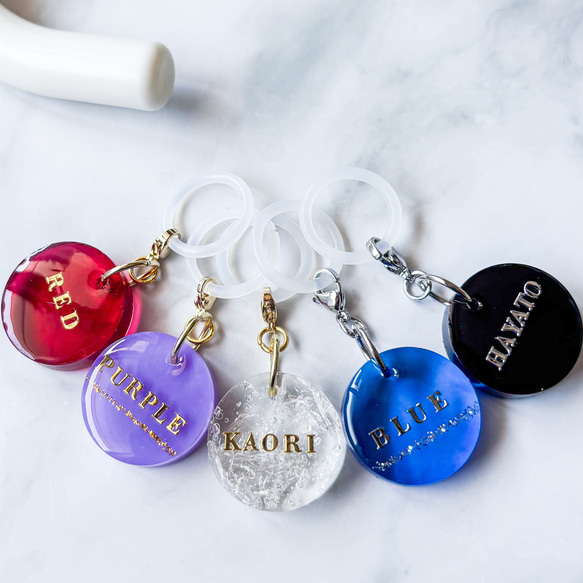 名入れ】傘の目印に！丸型アンブレラマーカー/傘マーカー/傘タグ/セミ