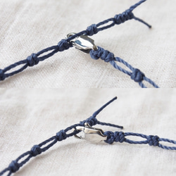 Chain Cord Anklet（ガーネット）-navy- 4枚目の画像
