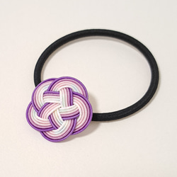 水引 ✽ バレッタ 松結び 〖ホワイト ゴールド〗 軽量 和風 髪飾り