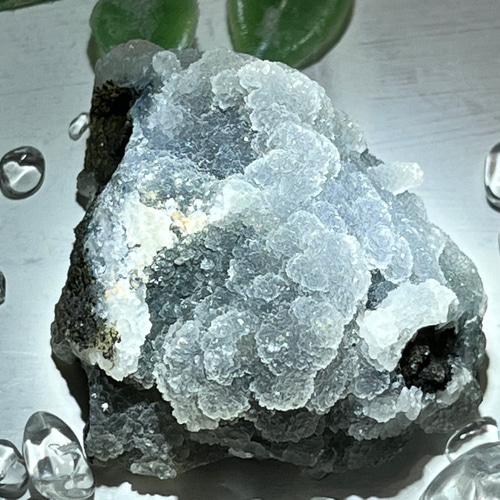 インド産 カルセドニー 葡萄状結晶 原石 ラフストーン その他置物 東洋