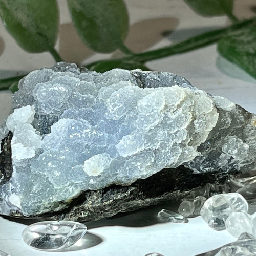 インド産 カルセドニー 葡萄状結晶 原石 ラフストーン その他置物 東洋