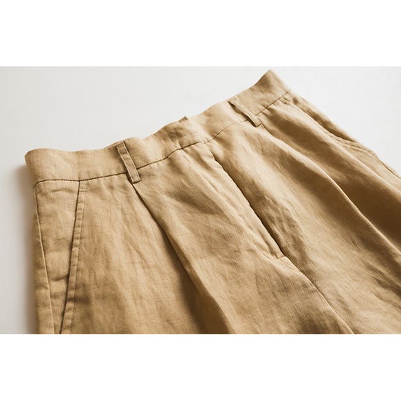 リネンハーフパンツ　リネンショートパンツ　4色　S-XLサイズ　L657 6枚目の画像