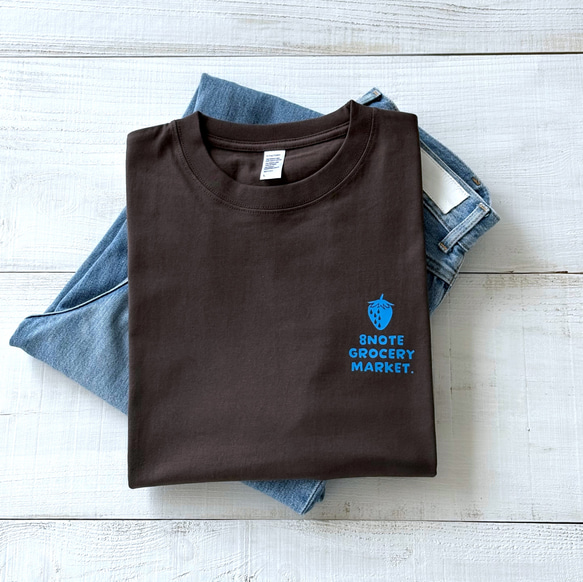 8GMいちごプリント Tシャツ（チャコールブラウン）【在庫限り】 6枚目の画像