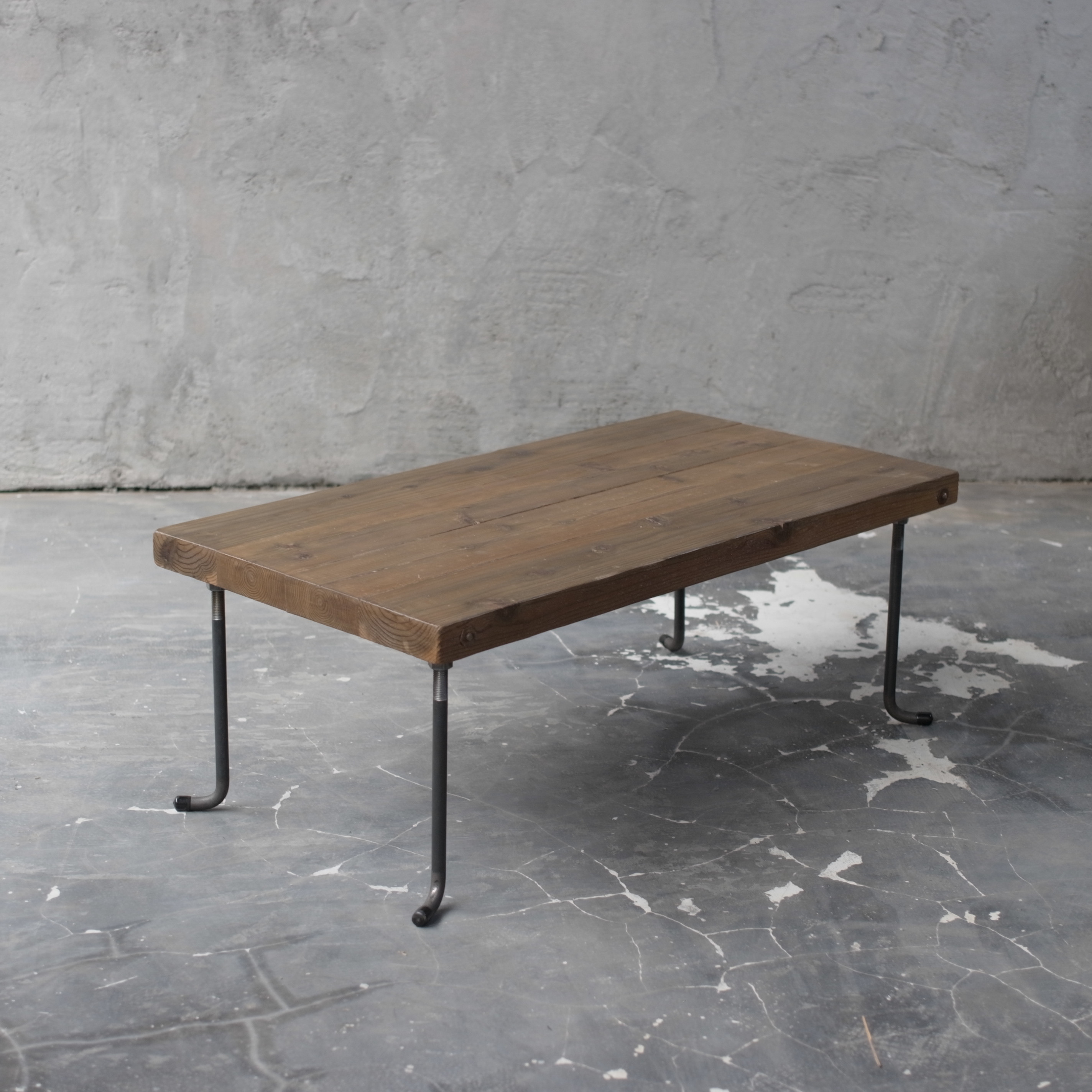 【現品販売】wood iron table 34.5*91*49 アイアン ローテーブル 鉄脚 鉄  tab45