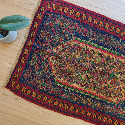 92×64cm セネ（サナンダジ）ペルシャ 手織りキリム 92×64cm セネ（サナンダジ）ペルシャ 手織りキリム カーペット・絨毯