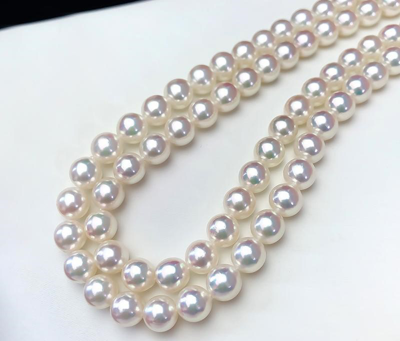 【ラコルセア】8-8.5mmアコヤ海水真珠ネックレス、強い鏡面光沢、パールネックレス、クラシックで万能なネックレス、クラシックで
