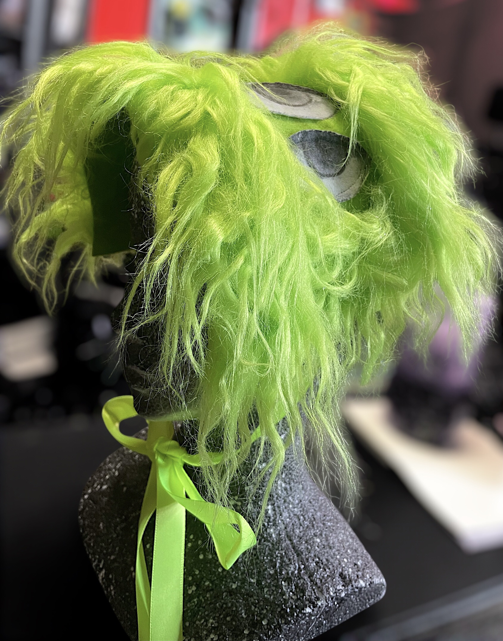 不気味ヘッドドレス　-毛- 緑