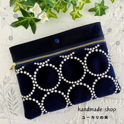 ミナペルホネン　ハンドメイド　ポーチ ミナペルホネン minaperhonen sky flower ハンドメイド ポーチ