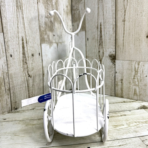 三輪車　花台　アイアン　ガーデン　アンティーク　オブジェ　置物 フラワースタンド アイアン製 三輪車 花台 ポット1点 簡単組立品