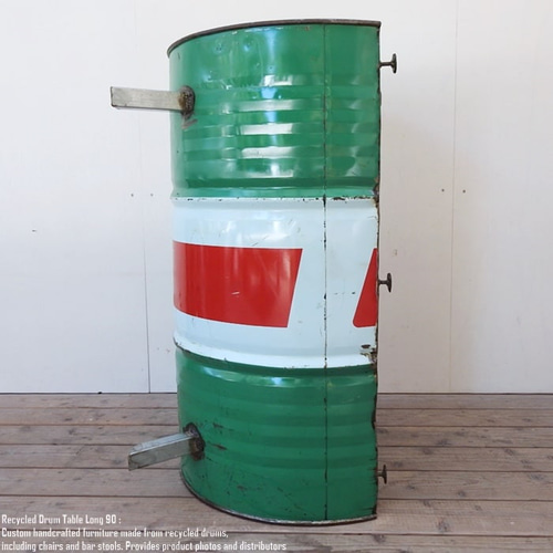 一点物ドラム缶をリメイクしたテーブル 90cm ロング ガラステーブル