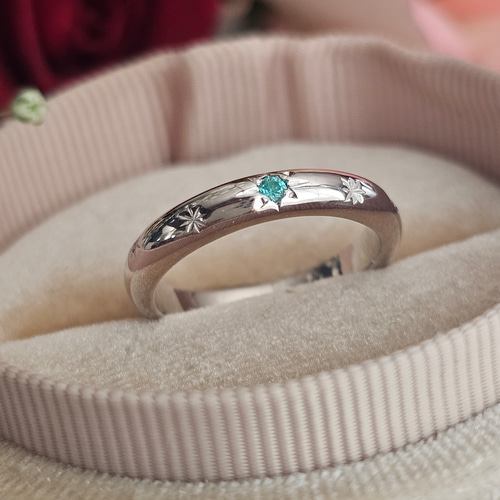 希少パライバトルマリン星留めリングSV925、RS-2614 指輪・リング Ring