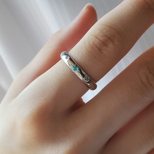 希少パライバトルマリン星留めリングSV925、RS-2614 指輪・リング Ring