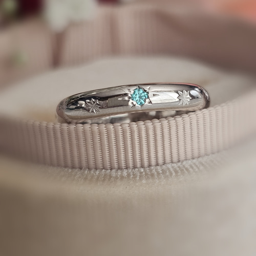 至福の逸品 Kgf14 希少 宝石ルース パライバトルマリン 爪留め リング 希少パライバトルマリン星留めリングSV925、RS-2614 指輪