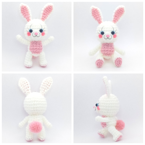 Jodelnneur ハンドメイド・手芸 白ウサギのあみぐるみ