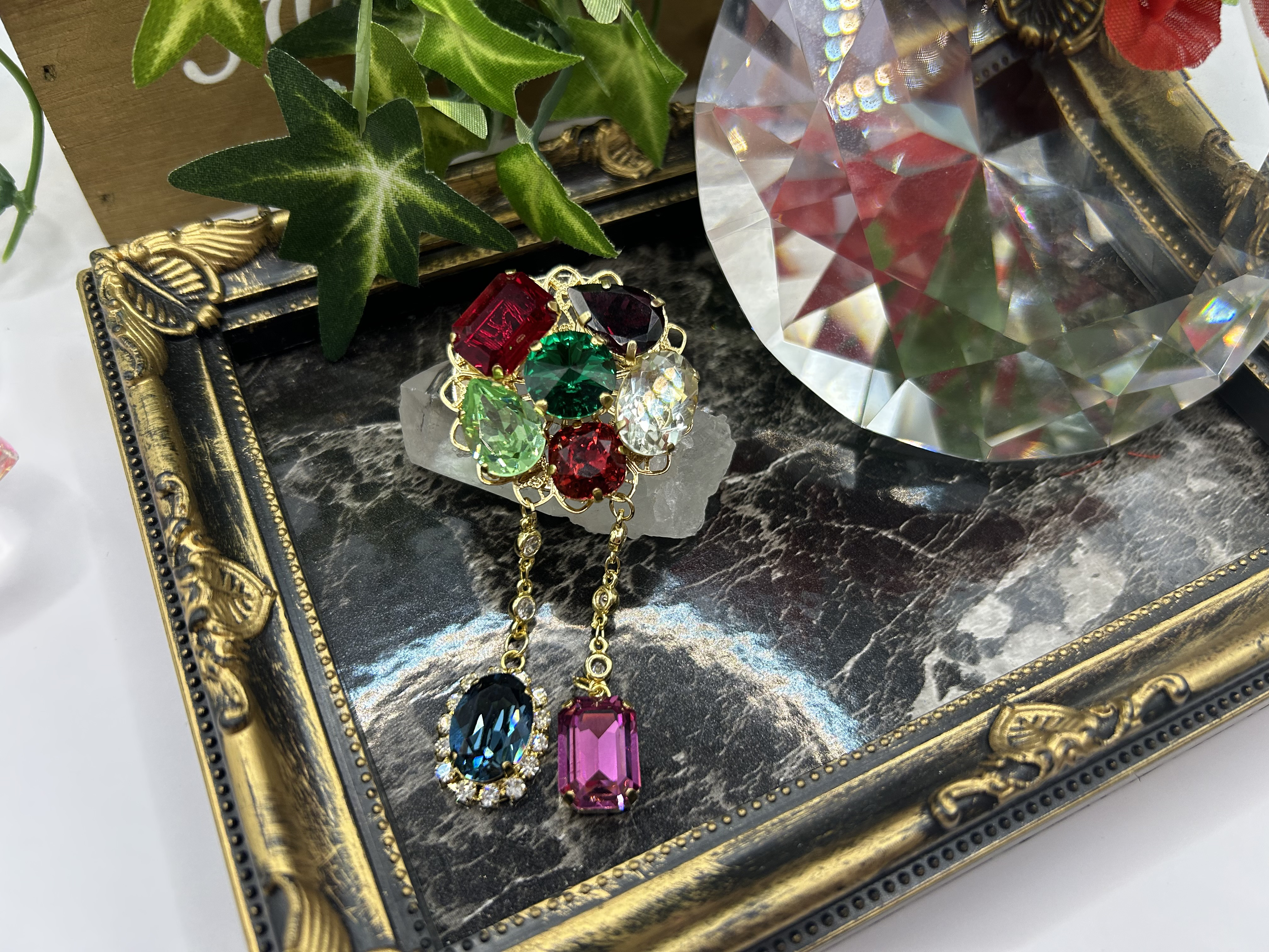 レッド✖️グリーンDXブローチOCEAN  STONE