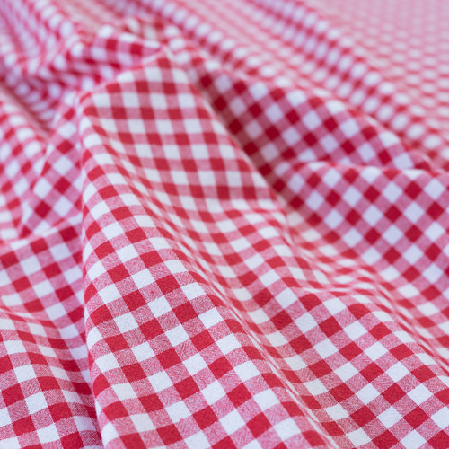 美品　45R 赤ギンガムチェック　リネンフレアスカート 美品 45R 赤ギンガムチェック リネンフレアスカート