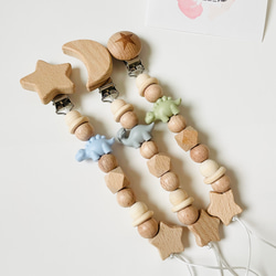 【ギフトセットver. 55】3点セット　おしゃぶりホルダー　シリコンスタイ　3way cup 名前入り　出産祝い　恐竜 3枚目の画像