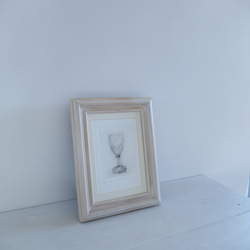 グラスの絵・銅版画「un moment  ⅷ」壁掛け・卓上額入り・インテリアアクセサリー・アンティーク風 7枚目の画像