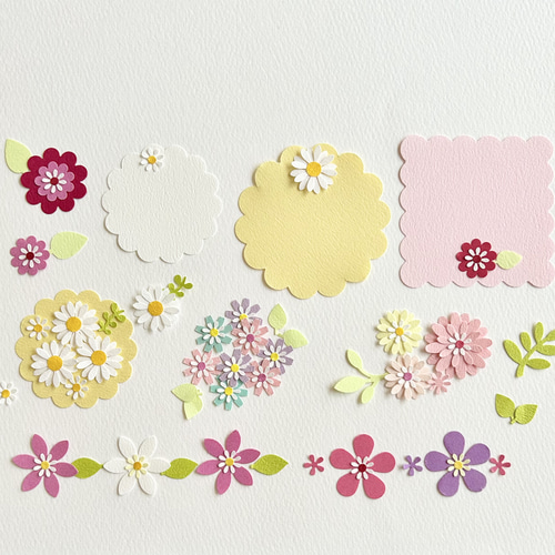 クラフトパンチのお花と葉っぱいろいろ〜ペーパーフラワー アルバム