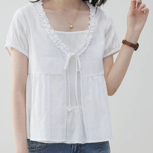 レイヤード フリルタンクトップ2点セット レディース 涼感コーデ