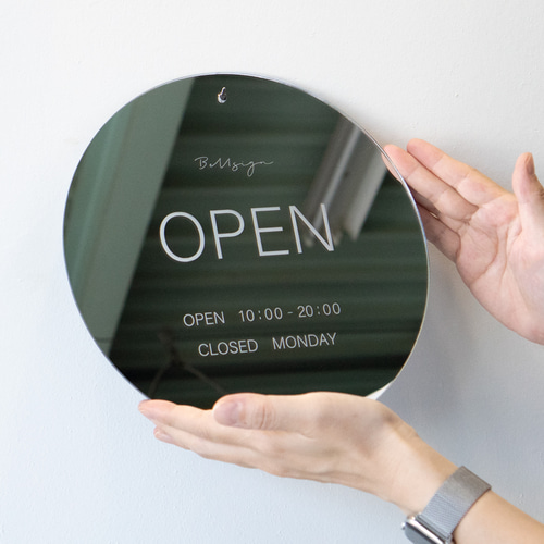 OPEN・CLOSE看板 サインボード 店舗看板 ネームプレート ミラー