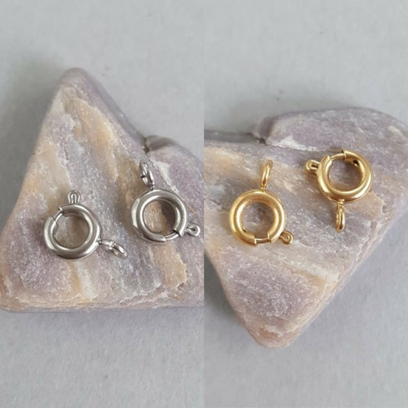 [1pcs] オールステンレス製 引き輪 ヒキワ 金具 留め具 6mm サージカルステンレス 1枚目の画像
