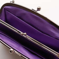 印度/印度刺繡親子扣環皮夾/智慧型手機單肩包，採用印度刺繡和牛皮材質，黑色 第5張的照片