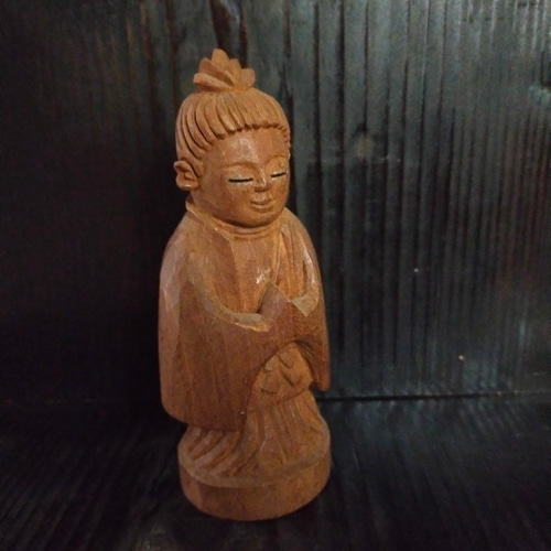 木彫像 草野房馬助 第255作 木彫り 一刀彫り 仏像 彫刻 彫刻 草野房馬