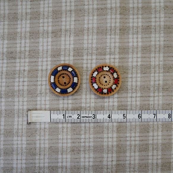 ヴィンテージ　woodボタン　22mm 2個セット 7枚目の画像