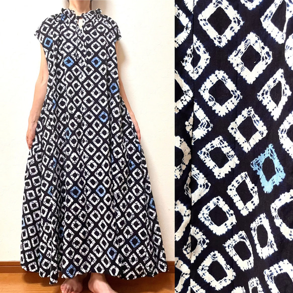 絞りの浴衣 リメイクワンピース 着物リメイク ワンピース eterlna 通販