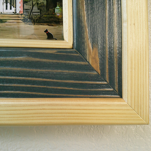 モーツァルトという喫茶店 絵額 シャドーボックス 創作額縁 水彩画