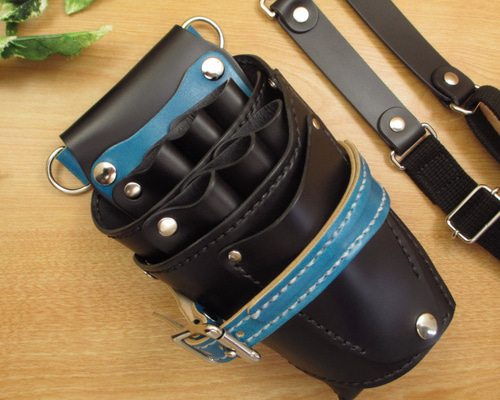 本革 ハンドメイド　６丁差し　シザーケース　ネイビー　SCA-150/CNA 本革 ハンドメイド 6丁差し シザーケース ネイビー SCA-150/CNA
