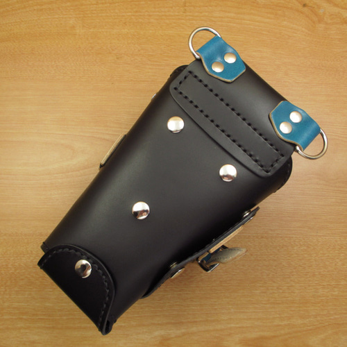 【特別価格】ブラック＆ブルー　６丁差し　本革シザーケース　SCA-150/CKB 本革 手縫い 6丁差しシザーケース (ブラック×ブルー) SCA-150