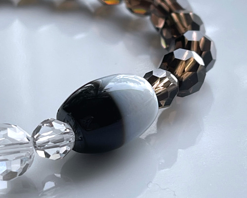 黒白天珠&手磨きバッキーボール〜ハーモニーブレス ブレスレット Himal