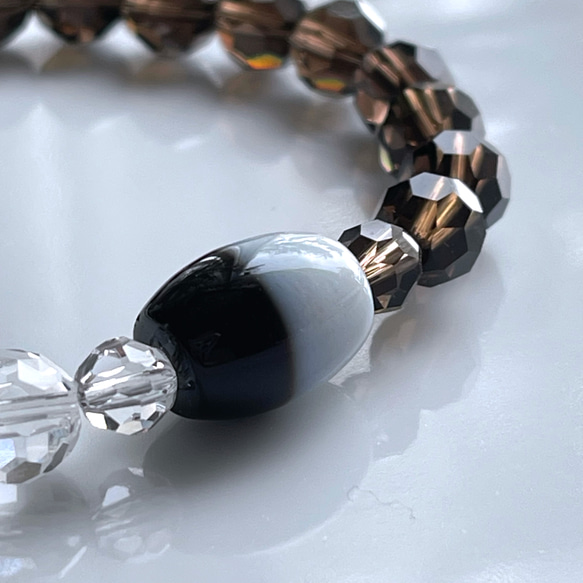 黒白天珠&手磨きバッキーボール〜ハーモニーブレス ブレスレット Himal