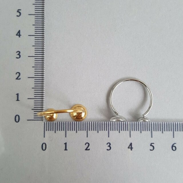 [1pcs] NEW 8mm & 6mm カップ  サージカルステンレス リング 金属アレルギー対応 4枚目の画像