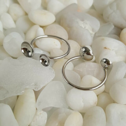 [1pcs] NEW 8mm & 6mm カップ  サージカルステンレス リング 金属アレルギー対応 5枚目の画像