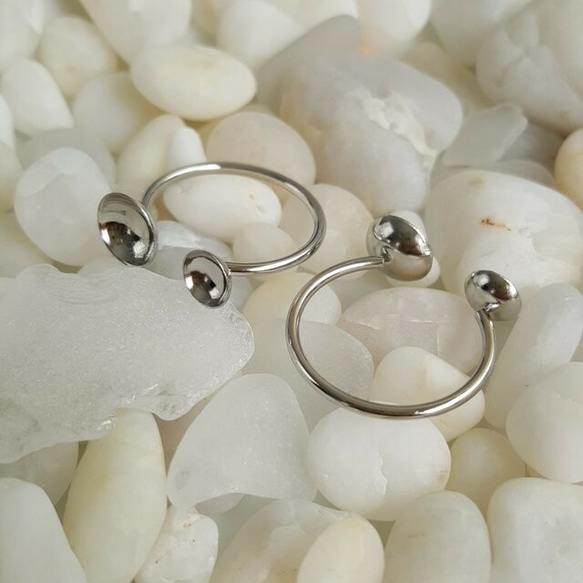 [1pcs] NEW 8mm & 6mm カップ  サージカルステンレス リング 金属アレルギー対応 5枚目の画像